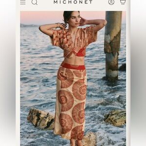 Michonet Linen Midi skirt